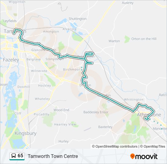 65 Bus Line Map