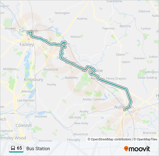 65 Bus Line Map