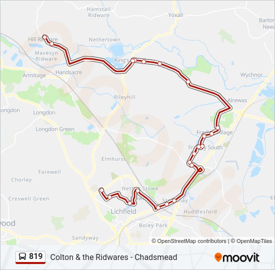 819 Bus Line Map