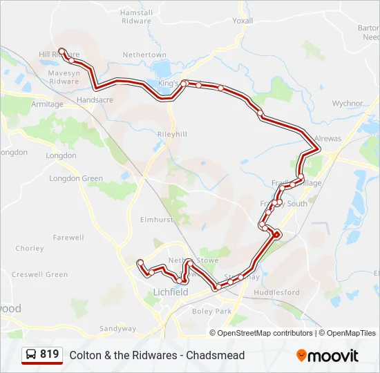 819 Bus Line Map