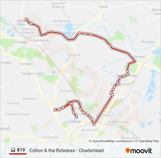 819 Bus Line Map