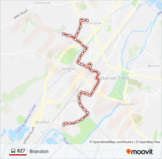 827 Bus Line Map