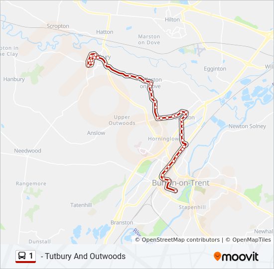 1 bus Line Map