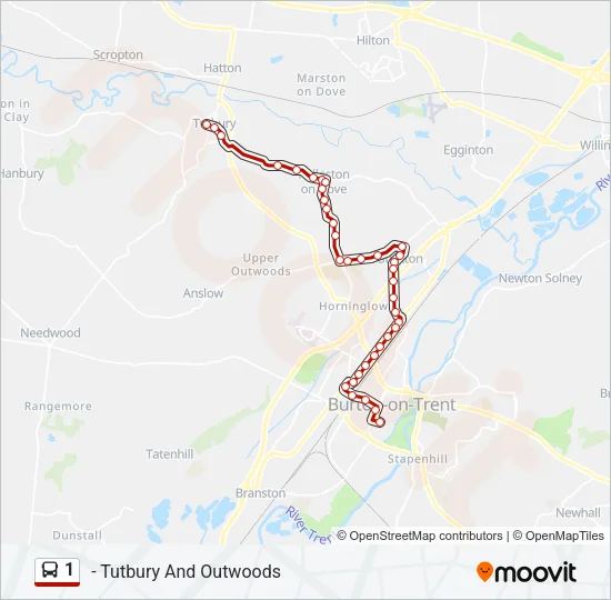 1 Bus Line Map