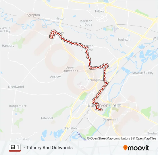 1 Bus Line Map