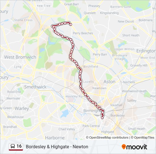 16 Bus Line Map