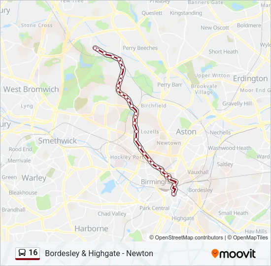 16 Bus Line Map