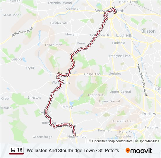 16 bus Line Map