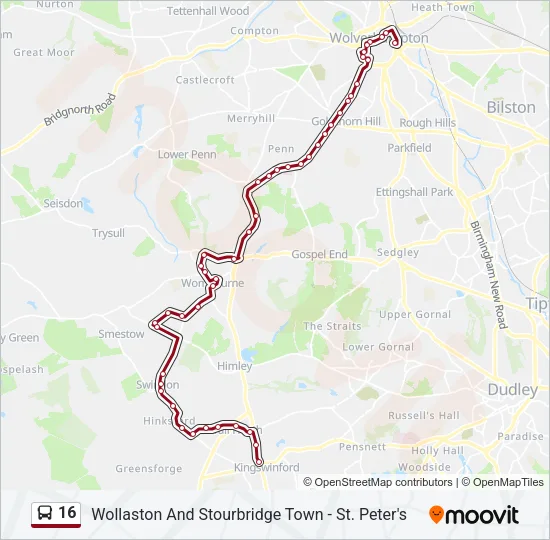 16 Bus Line Map