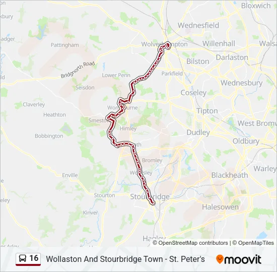 16 Bus Line Map