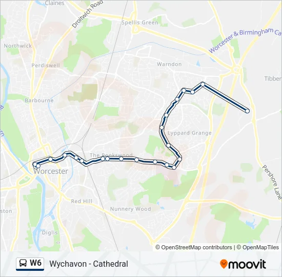 W6 Bus Line Map