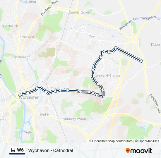 W6 Bus Line Map