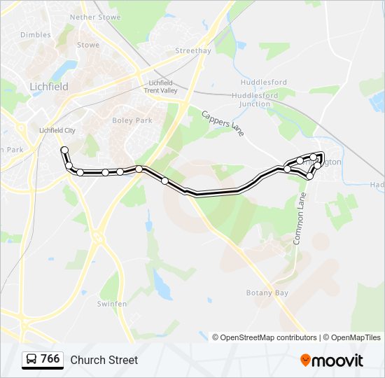 766 Bus Line Map