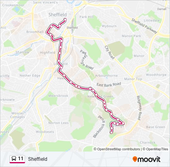 11 bus Line Map