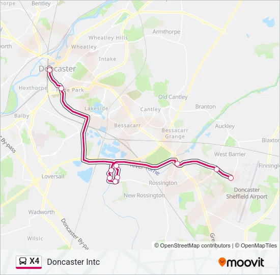 X4 Bus Line Map