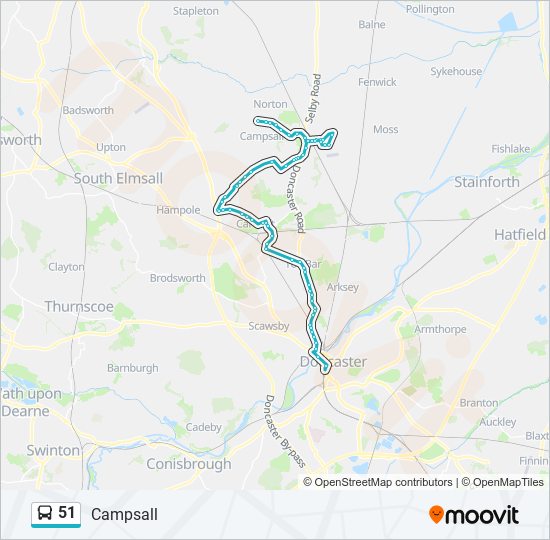 51 bus Line Map