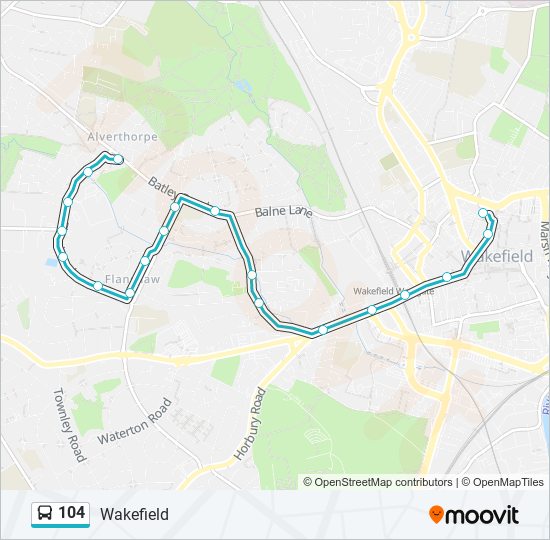 104 bus Line Map