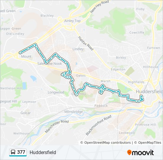 377 bus Line Map