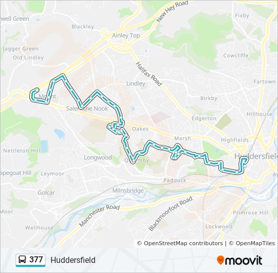 377 bus Line Map