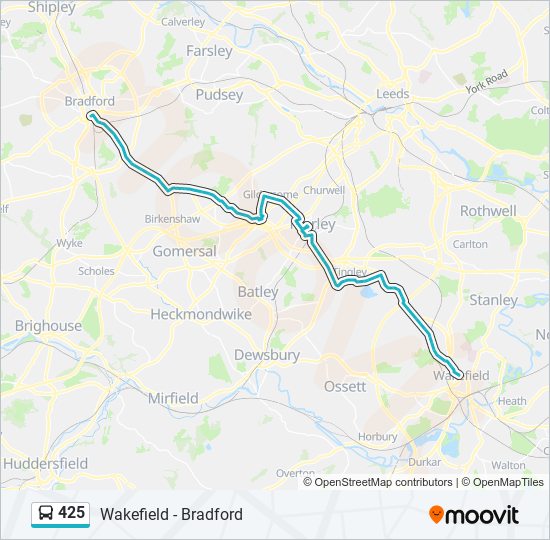 425 Route Schedules Stops Maps Bradford City Centre Updated 