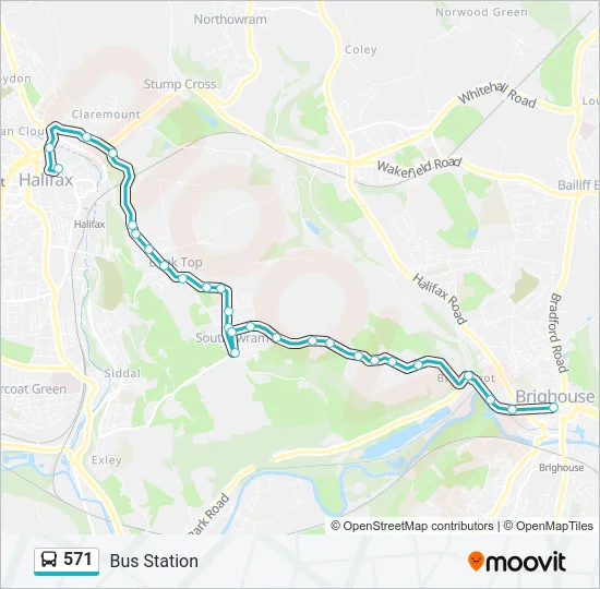 571 Bus Line Map