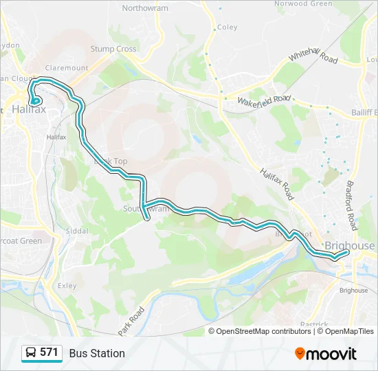 571 Bus Line Map