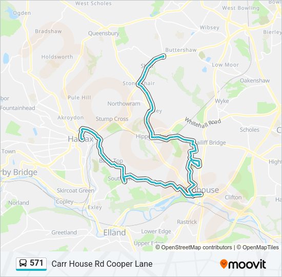 571 Bus Line Map