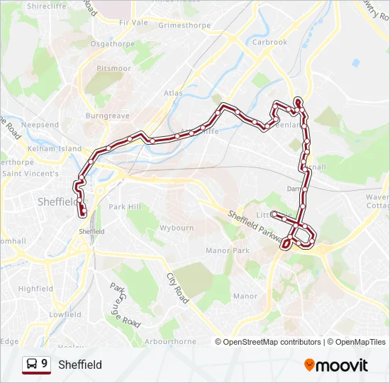 9 Bus Line Map