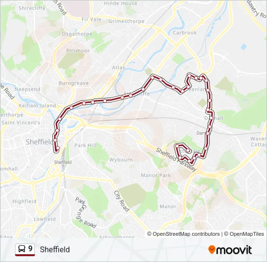 9 Bus Line Map