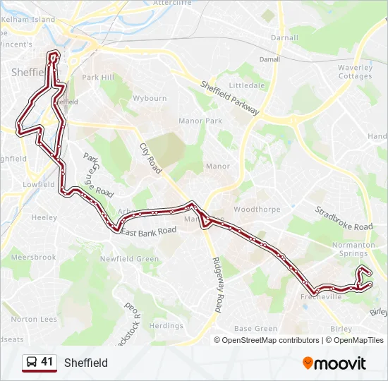 41 Bus Line Map
