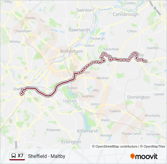 X7 Bus Line Map