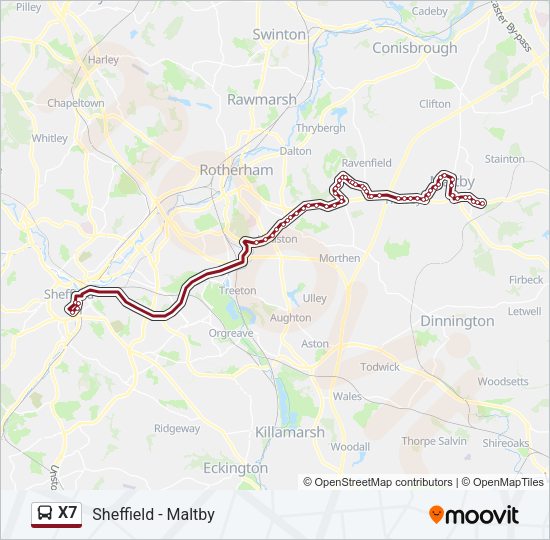 X7 Bus Line Map