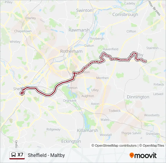 X7 Bus Line Map