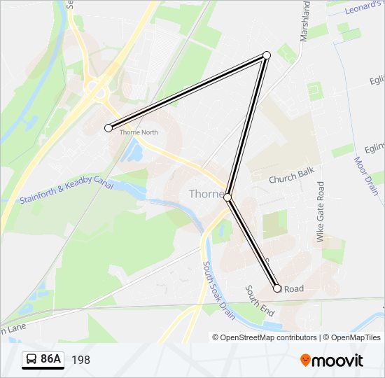86A Bus Line Map
