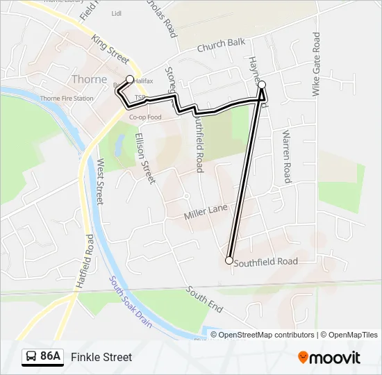 86A Bus Line Map
