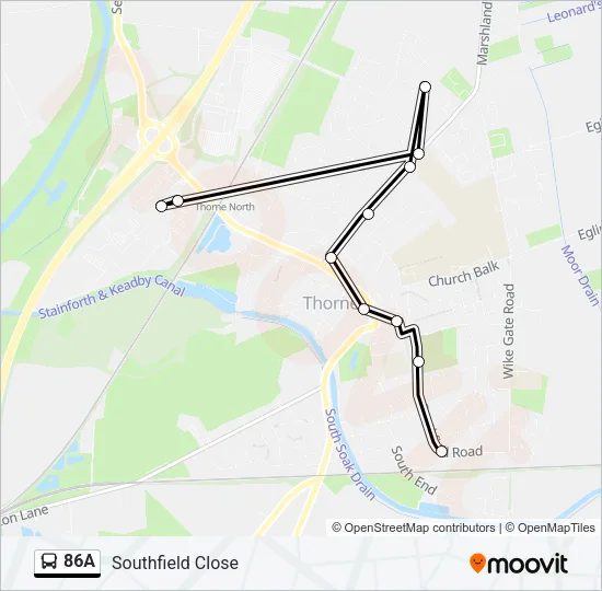 86A Bus Line Map