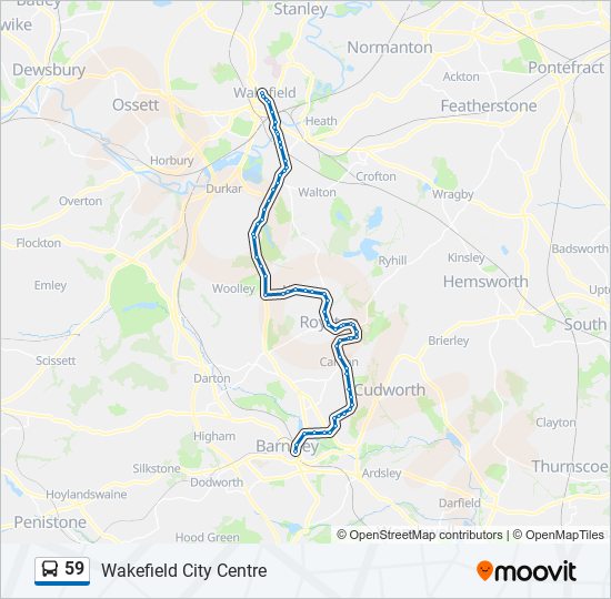 59 Route: Schedules, Stops & Maps - Wakefield City Centre (updated)