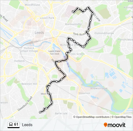 61 Bus Line Map