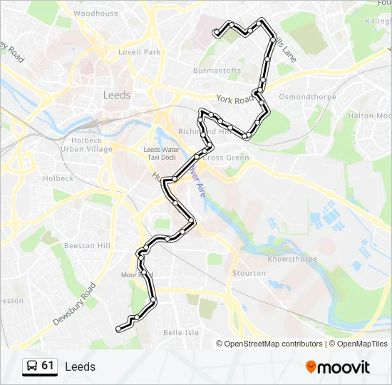 61 Bus Line Map