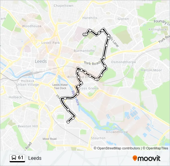 61 Bus Line Map