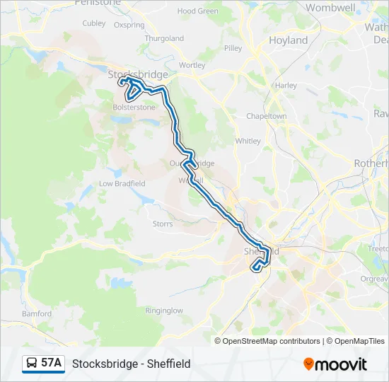 57A Bus Line Map
