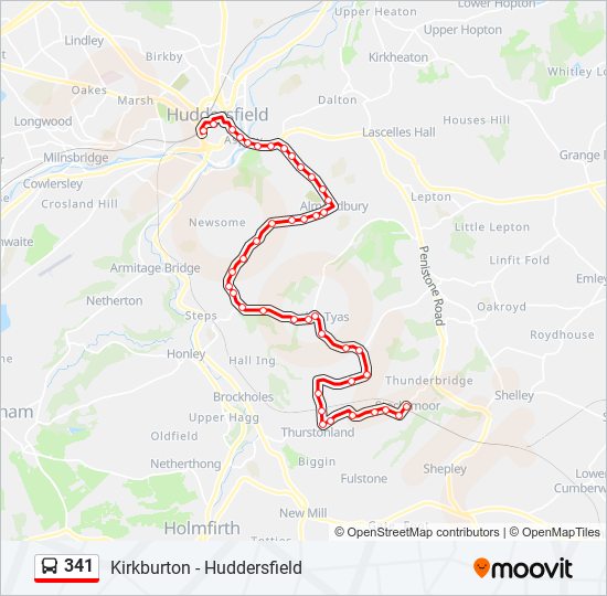 341 Route: Schedules, Stops & Maps - Huddersfield Town Centre (Updated)