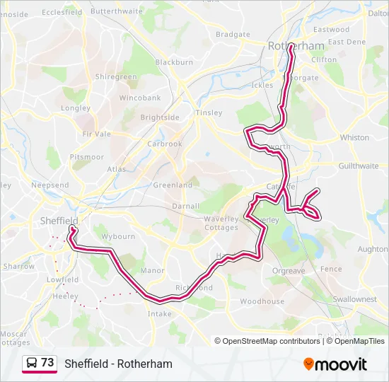 73 Bus Line Map