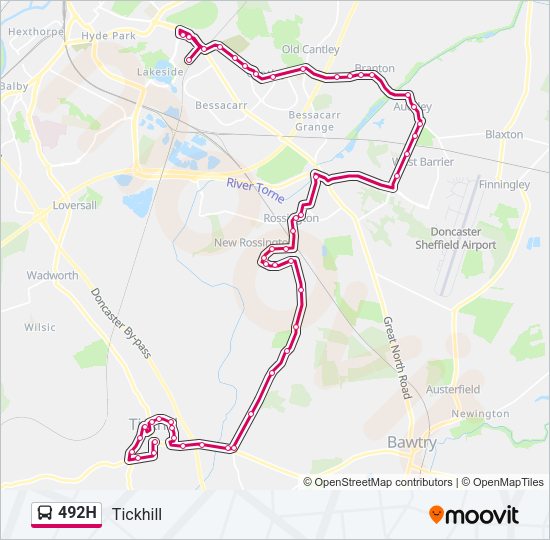 492H Bus Line Map