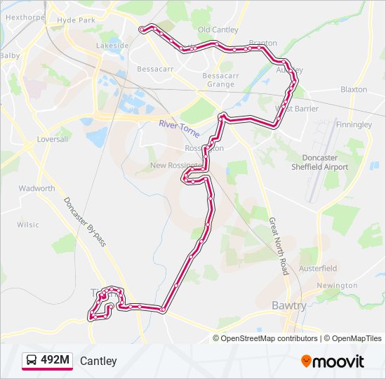 492M bus Line Map