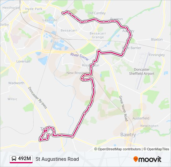 492M Bus Line Map