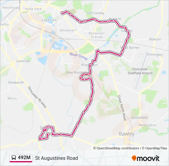 492M Bus Line Map