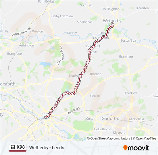 X98 Bus Line Map