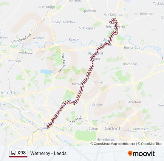 X98 Bus Line Map