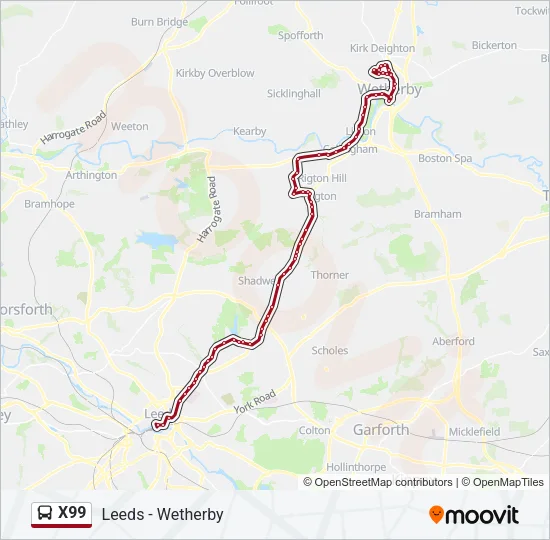 X99 Bus Line Map